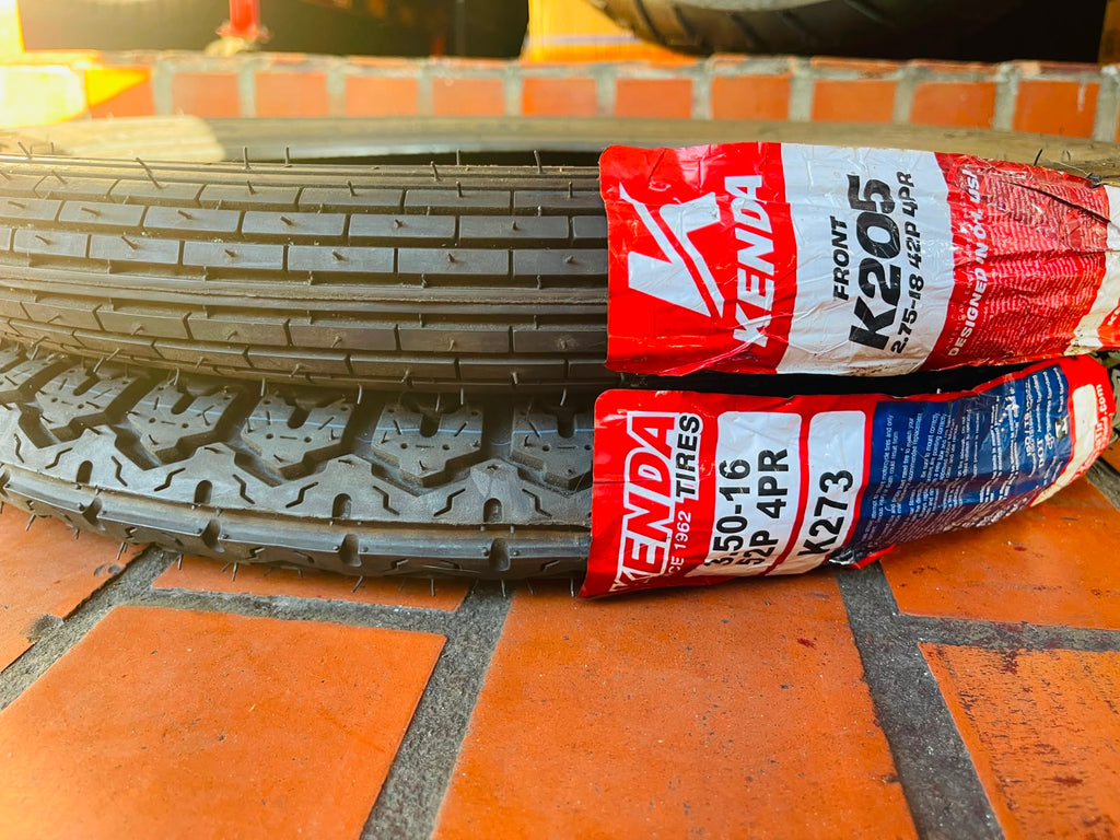 Juego de Llantas Kenda Tipo Original (2.75-18 K205 y 3.50-16 K273) - Suzuki GN 125