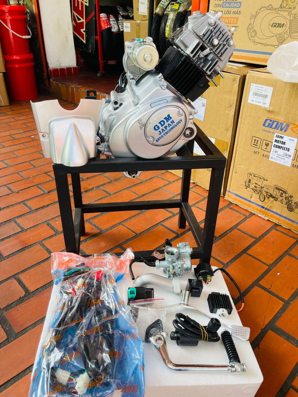 Motor Completo 110cc Semiautomático para AKT 110 / Active 110 / Unik 110 (Marca GDM Japan)