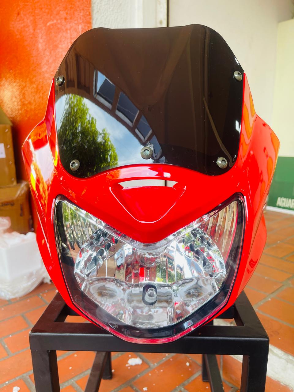 Combo Carenaje Frontal Completo con Farola y Visor para AKT EVO 125 / EVO NE (Marca Kanuni) - Rojo
