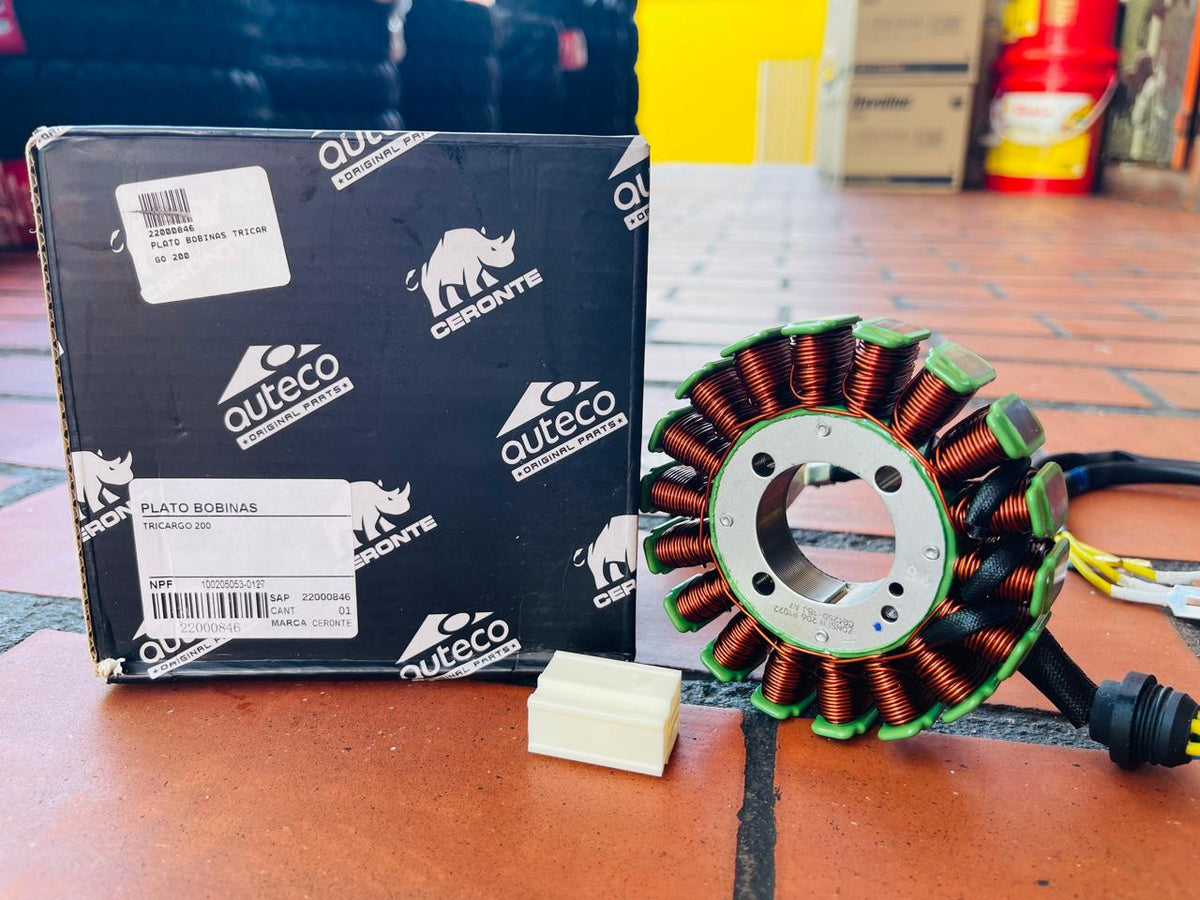 Stator de Bobinas (18 Polos) Original Ceronte / Auteco para Motocarro Tricargo 200