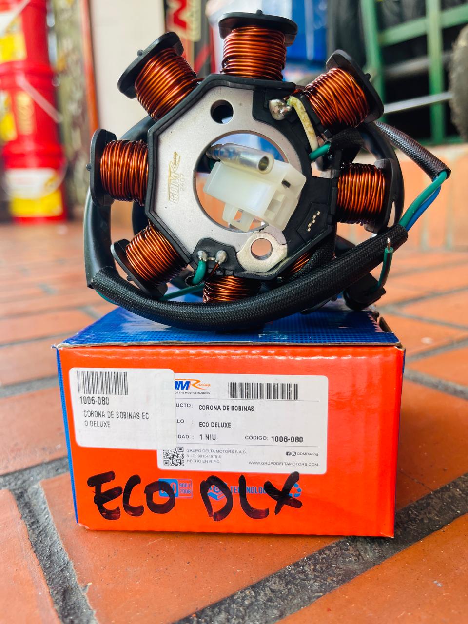STATOR DE BOBINAS / CORONA DE BOBINAS TIPO ORIGINAL GDM RACING PARA HONDA ECO DELUXE / ECO 100 / SPLENDOR